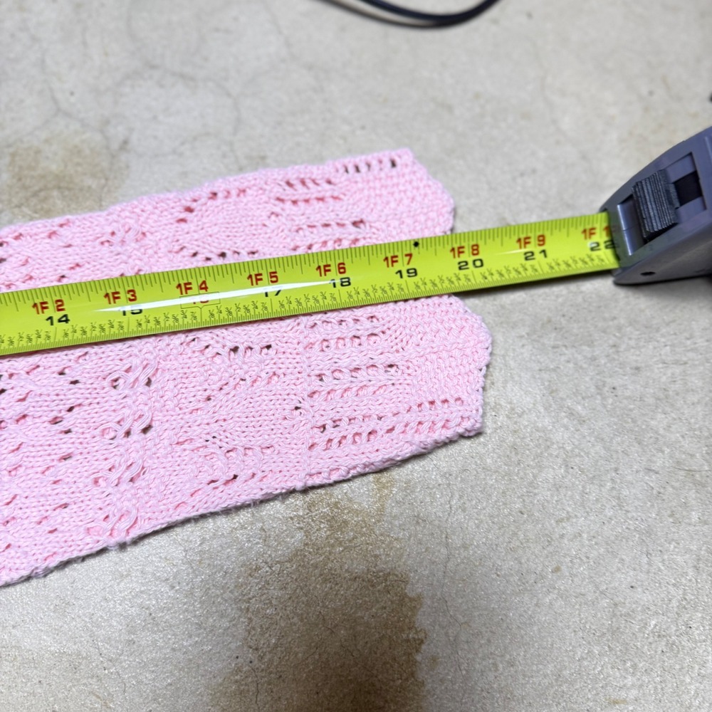 White Stag Pink Crochet Knit Tie Front Shrug Cardigan - Picture 5 of 5